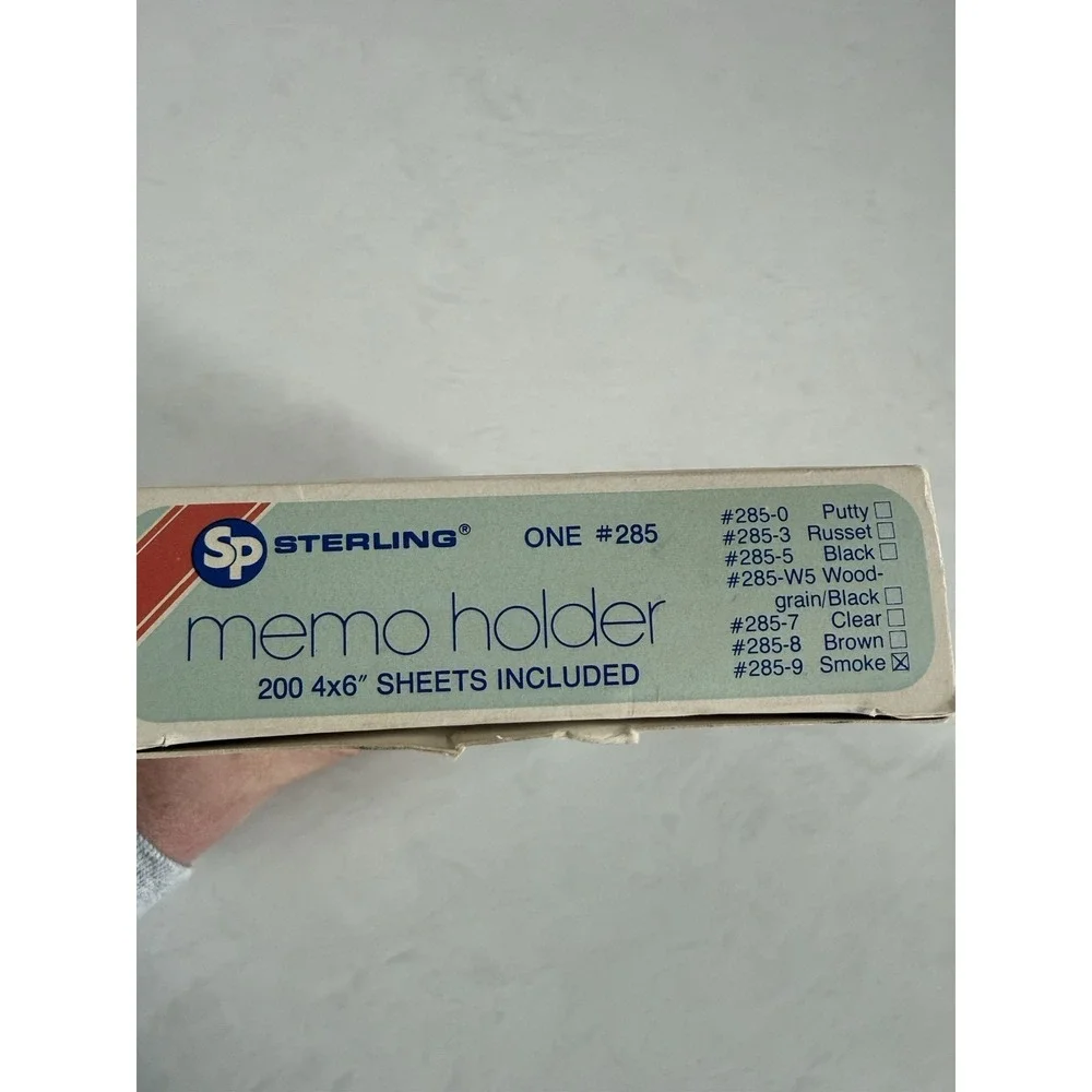 Sterling Plastics High Luster Smoke #285 Memo Holder 200 4x 6 Sheets VTG USA NOS